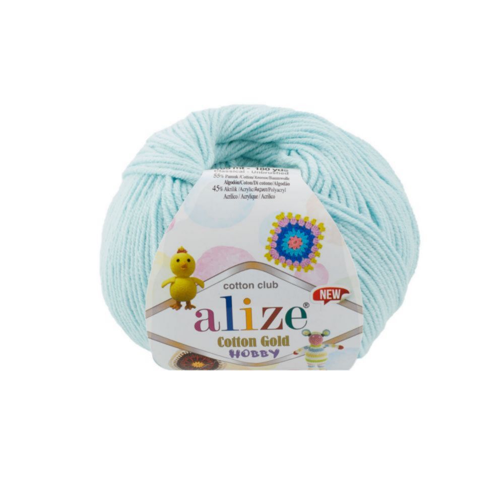 Пряжа Alize Cotton gold hobby new 514 ледяной купить по цене 130.00 руб. в  Новосибирске